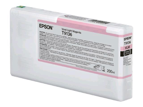 EPSON T9136 CARTUCCIA INK VIVID MAGENTA CHIARO 200 ML PER SureColor SC-P5000, SC-P5000 STD Spectro, SC-P5000 Violet, SC-P5000 Violet Spectro